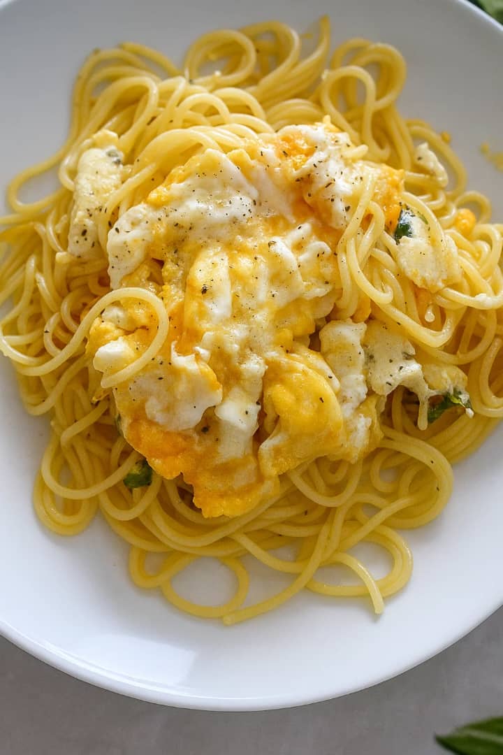 Spaghetti foie oeuf